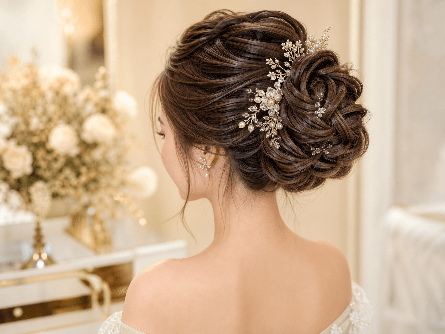 Tóc cô dâu updo chuyên nghiệp
