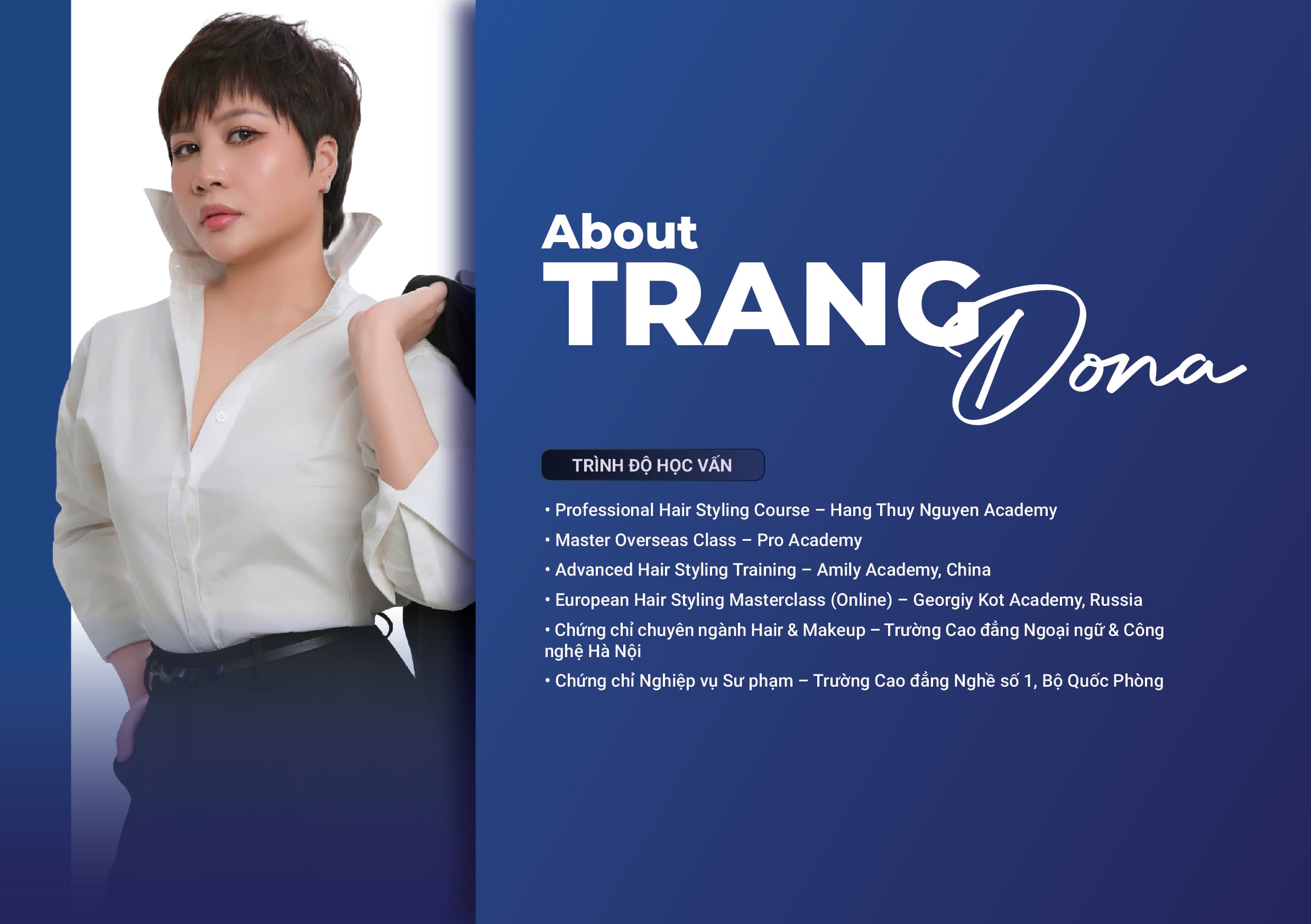 About Trang Dona - trình độ học vấn